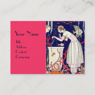 STUNNING LITTLE FISH,DECO BEAUTY FASHION Pink Blue Business Card