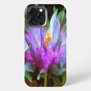 Stunning Magenta and Lime Green Cactus Dahlia iPhone 13 Pro Max Case
