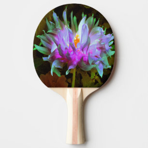 Stunning Magenta and Lime Green Cactus Dahlia Ping Pong Paddle