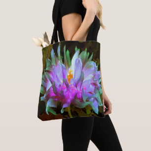 Stunning Magenta and Lime Green Cactus Dahlia Tote Bag