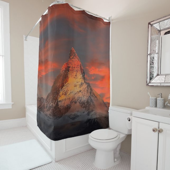 Stunning matterhorn red sky landscape (In Situ)