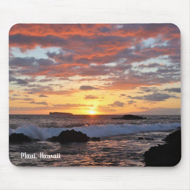 Stunning Maui Beach Sunset Mouse Pad (Front)