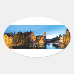 Stunning! Medieval Bruges - Pro Photo Oval Sticker