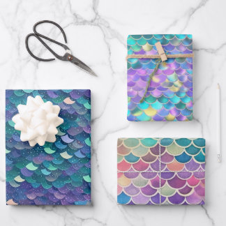Stunning Mermaid Tail Collection Wrapping Paper Sheet