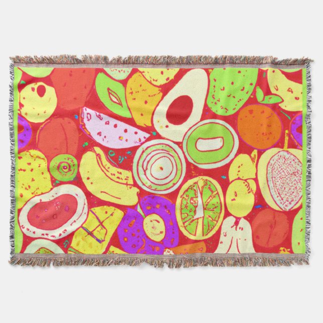 Stunning Mixtures of Fruits Patterns. Buy Now Throw Blanket (Front)