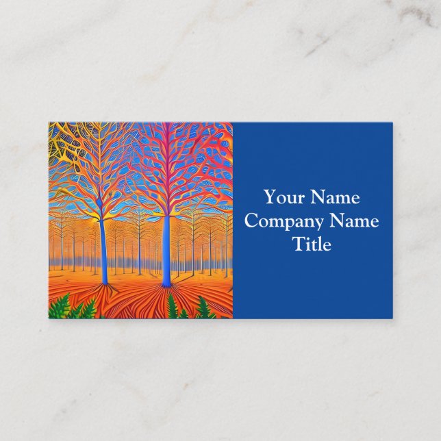 Stunning Modern Art Woodland Forest Business Card (Front)
