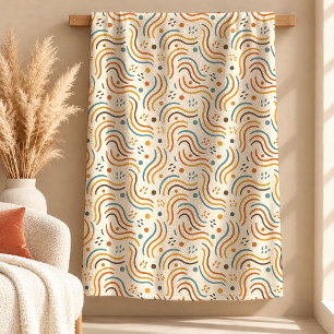 Stunning Mustard Copper Boho Rainbow Blanket Art