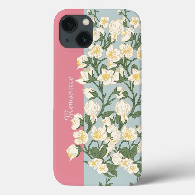 Stunning Natural Greenery White Flower Modern  Case-Mate iPhone Case (Back)