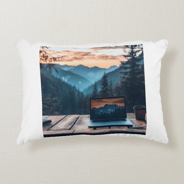 Stunning nature in slee room accent pillow (Front)