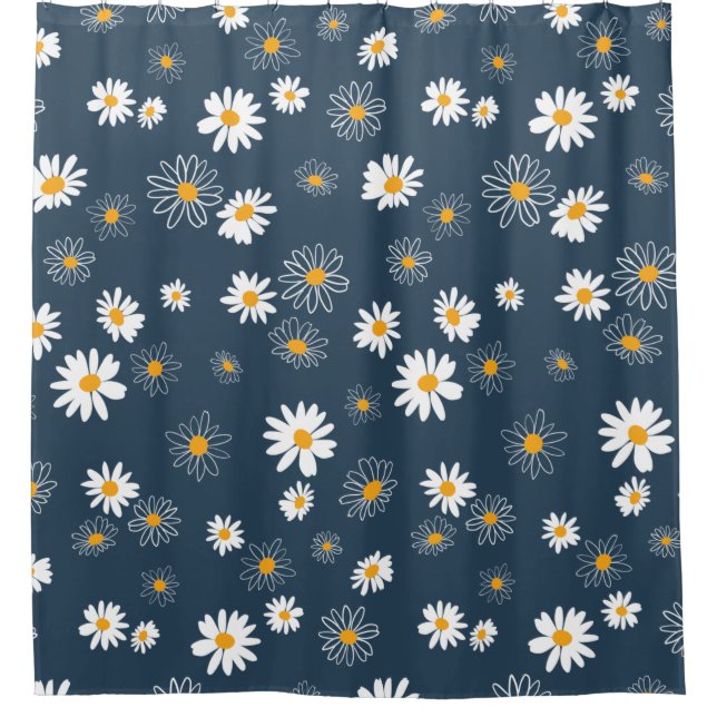 Stunning Navy Yellow White Classic Daisy Flowers (Front)