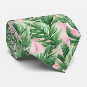 Stunning Neck Tie with Exotic Leaves Pattern