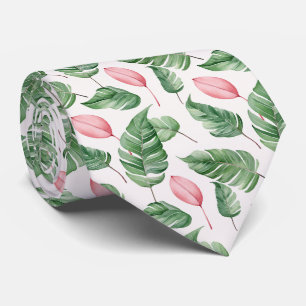 Stunning Neck Tie with Exotic Leaves Pattern