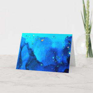 Stunning Ocean Holographic Alcohol Ink Painting Card