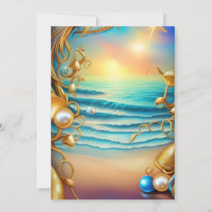 Stunning Ocean with Diamonds and Pearls  Holiday Card