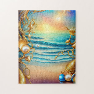 Stunning Ocean with Diamonds and Pearls  Jigsaw Puzzle