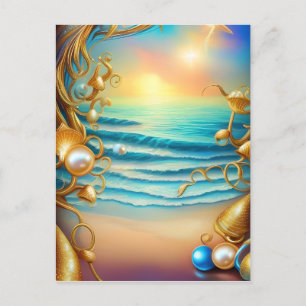 Stunning Ocean with Diamonds and Pearls Postcard