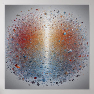 Stunning Orange Blue Nebula Galaxy Space Poster 