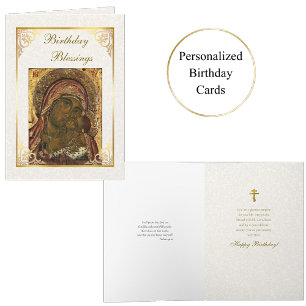 Stunning Orthodox Christian Icon Birthday  Card