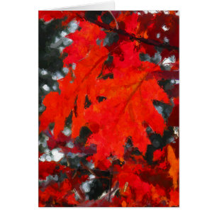 Stunning painted red autumn leaves