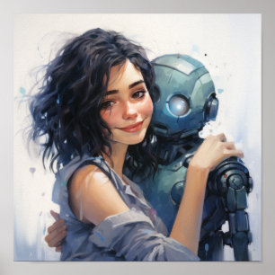 Stunning Pale Watercolour Portrait of a 16-Year-Ol Poster