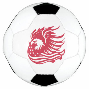 Stunning Patriotic Eagle Digital Artwork Soccer Ball