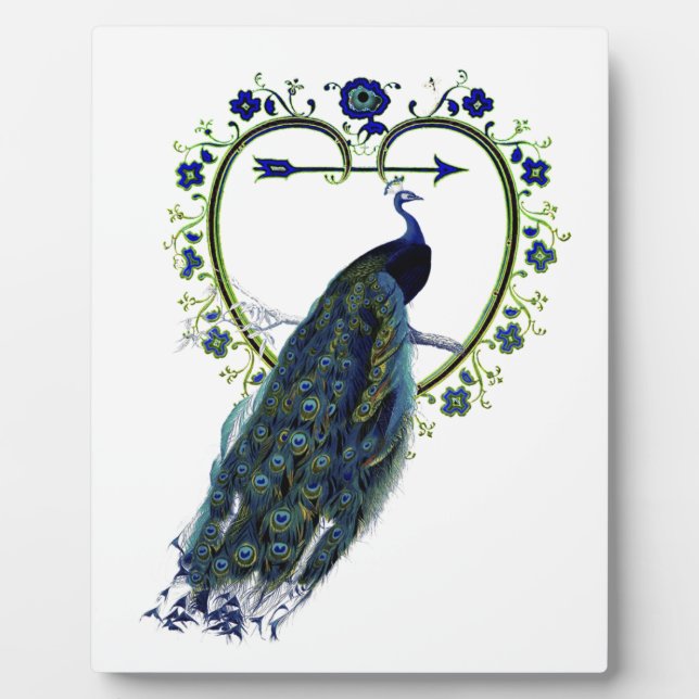 Stunning Peacock and ornate heart flower frame (Front)