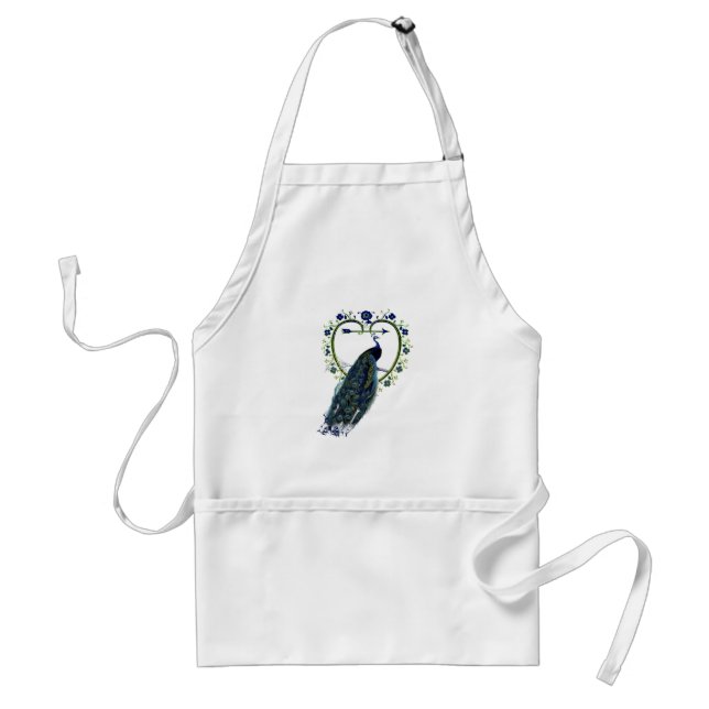 Stunning Peacock and ornate heart flower frame Standard Apron (Front)
