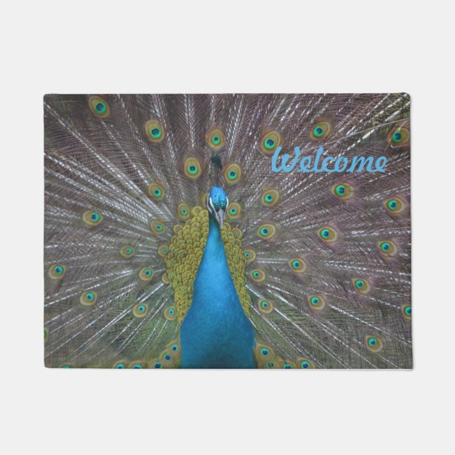 Stunning Peacock Doormat (Front)