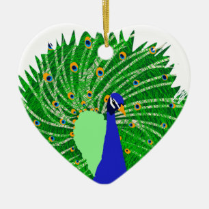 Stunning Peacock original art by Sophie age Ten Ceramic Ornament