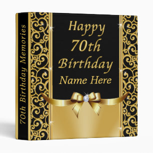 Stunning, Personalised 70th Birthday Photo Album Binder