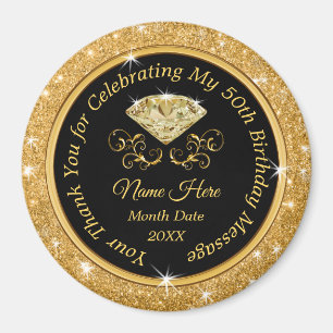 Stunning Personalized, 50th Birthday Souvenirs Magnet