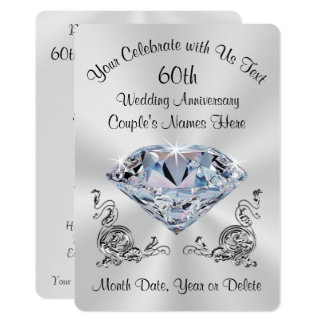 Diamond Wedding  Anniversary  Invitations Announcements 