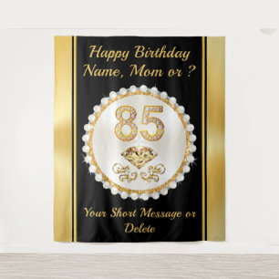 Stunning Personalized, 85th Birthday Backdrop Tapestry