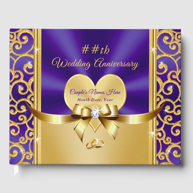 Stunning Personalized Anniversary Guest Book (Front)