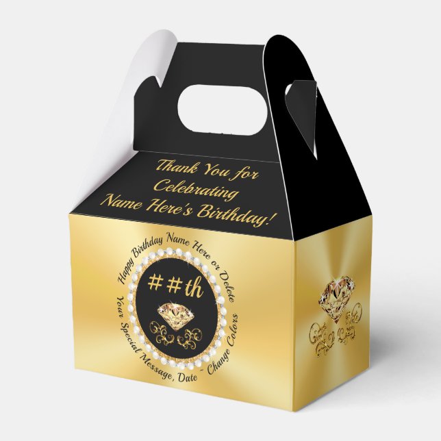 Stunning Personalized, Birthday Favour Boxes, Favor Box (Front Side)