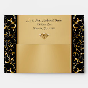 Stunning Personalized Black and Gold Envelopes