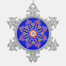 Stunning, pewter, "Sn'owm'flakes" ornament