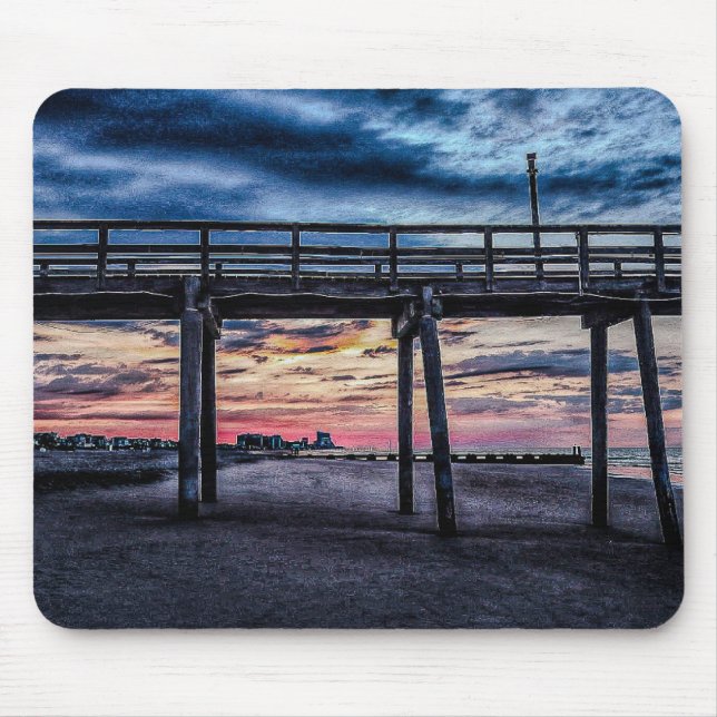 stunning pier at sunset mouse pad (Front)