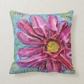 Stunning Pillow of a Pink Zinnia in 3D