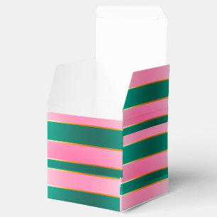 Stunning Pink & Green Modern Stripes Favor Box