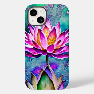 Stunning Pink Lotus Flower Portrait Case-Mate iPhone 14 Case