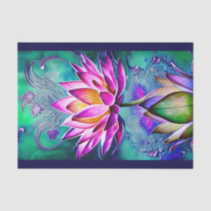 Stunning Pink Lotus Flower Portrait Tissue Paper