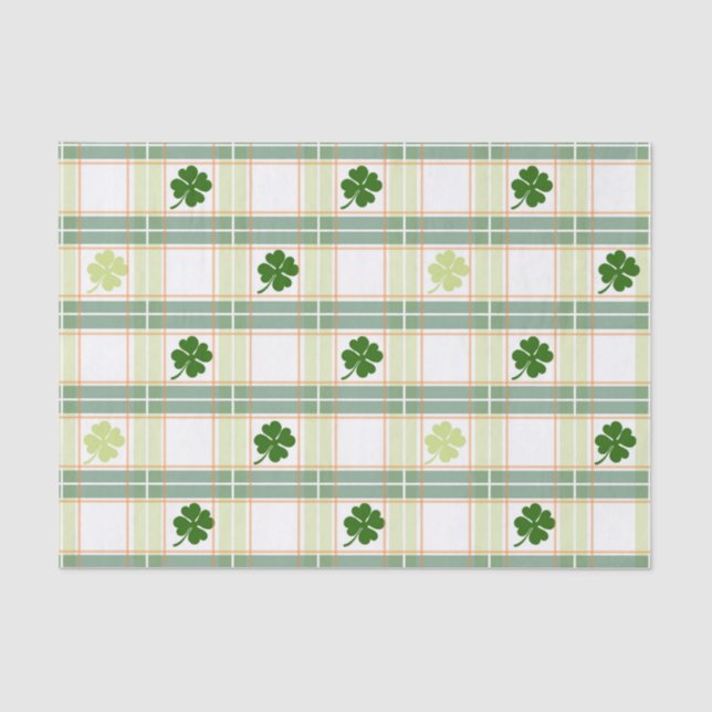 Stunning Plaid St. Patrick's Day Tissue Paper (Front)