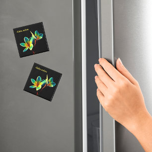 Stunning Plumeria Watercolor Theme Magnet