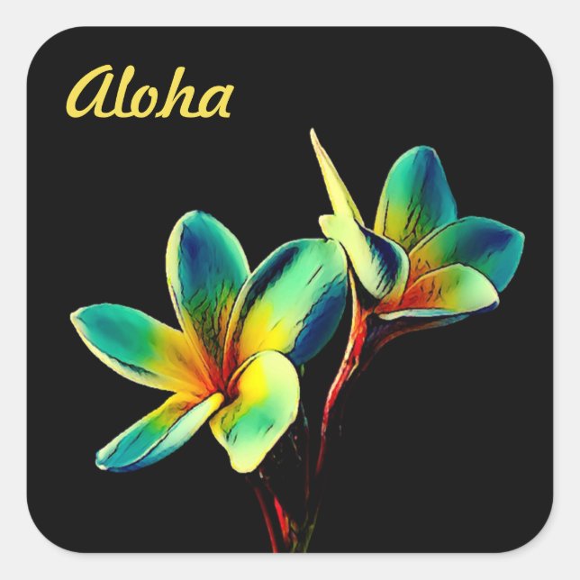 Stunning Plumeria Watercolor Theme STICKERS (Front)