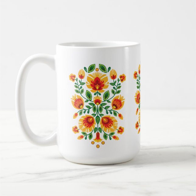 💛🧡❤️Stunning polish Folk Wycinanki  Coffee Mug (Left)