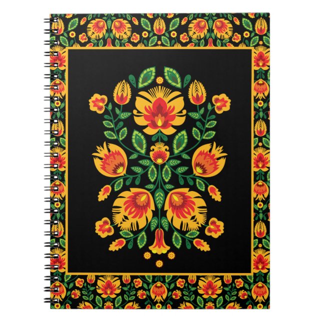 💛🧡❤️Stunning polish Folk Wycinanki  Notebook (Front)