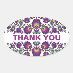 🤩💜Stunning polish Folk Wycinanki Oval Sticker
