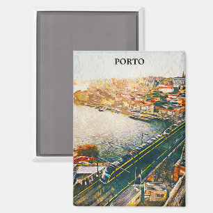 Stunning Porto Portugal Oil Painting Magnet