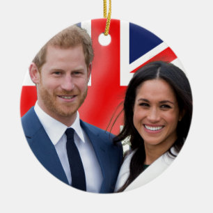 Stunning! Prince Harry and Meghan Markle Ceramic Ornament